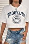 Women's White Brooklyn Adventure Printed Oversized Crop Top - 3