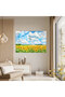 Pointillism Glass Art: Sunflowers in a Field, Pointillism, Home Decor, Glass Print - 3