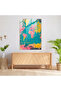 Pop World Map Glass Art, Classicism+Popart, Glass Wall Art, Home Decor - 3