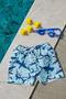 Boy's Shark Printed Waist Lace Up Swim Shorts