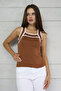 U Striped Striped Collar Thick Strap Summer Women's Knitwear Blouse Undershirt - 6