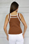 U Striped Striped Collar Thick Strap Summer Women's Knitwear Blouse Undershirt - 2