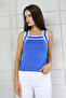 U Striped Striped Collar Thick Strap Summer Women's Knitwear Blouse Undershirt - 3