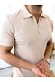 Polo Collar Zippered Lycra Breathable Soft T-Shirt - 3