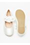 Girls' Floral Accented Ballerina Shoes with Hook and Loop Closure - 4