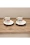 Custom Designed Double Coffee Cup Set with Wife/Husband Engraving, 4 Pieces