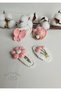 Special 4-Piece Pink Set Snap Niche Hair Accessories - 4