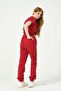 Red Lycra Scrubs Cargo Pocket Jogger Leg Forma Bat Sleeve Set Unisex - 6