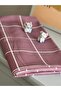 Dusty Rose Pink Checkered Double Cotton Pique 200cm X 220cm - 3