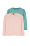Powder-Mint 2 Pack Girl's Plain Cotton Knitted T-Shirt Tkdaw25Ts00000 - 2