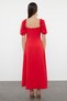 Red A-Line Balloon Sleeve Detailed Woven Stylish Evening Dress Tprss24El00195 - 5
