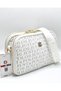 Women's Blue 5 Compartment Embossed Printed Adjustable Long Strap Shoulder Bag Crossbody Bag Tm1032q