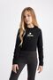 Girl's Crew Neck Printed Long Sleeve T-Shirt B3162A823Au - 2