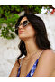Women's Sunglasses Rectangle Gold Durable Metal Frame Black Glass - 7