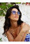 Women's Sunglasses Rectangle Gold Durable Metal Frame Black Glass - 2