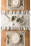 Frilly Vintage Runner 40X140 cm 100% Cotton Raw Linen Tablecloth Stylish Tableware Decorative Table Strip