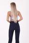 Extra Narrow Fit Mid-Waisted and Spanish Long Skinny Jeans Women's Denim Trousers Navy - 4