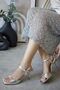Lilac Buckle Band Detailed Blunt Toe Heeled Stylish Women's Evening Dress Shoes - 2