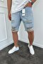 Men's Blue Jean Jeans Shorts - Ripped Detail