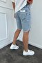Men's Blue Jean Jeans Shorts - Ripped Detail - 2
