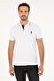 Men's White Polo Collar T-Shirt - 2
