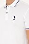 Men's White Polo Collar T-Shirt - 7