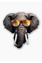 13X10 cm Cool Elephant Elephant Glasses Sticker - Motor, Helmet, Laptop, Car