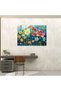 Pointillism Colorful Flowers Glass Print,Pointillism,Glass Wall Art,Modern Art - 3