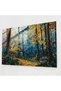 Glass Print Autumn Forest Pointillism Wall Decoration,Pointillism