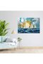 Pointillism Home Decor: Quirky Seascape with Sailboats, Pointillism, Seascape - 2