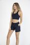 Women's Navy Blue Medium Length Quick Drying Swimsuit Swim Shorts with Two Side Pockets - 6