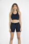 Women's Navy Blue Medium Length Quick Drying Swimsuit Swim Shorts with Two Side Pockets - 5