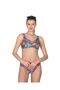 Ringed Top Bikini Set Pink Patterned - 3