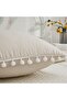 100% Cotton Pompom Detailed Long Pillow Case 50X135 cm Beige Color Maternity Pillow Case Ergonomic - 6