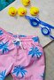 Boy's Palm Tree Patterned Waist Lace Up Swim Shorts - 3