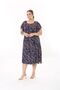 WOMEN'S PLUS SIZE NAVY BLUE MULTICOLOR LYCRA DRESS - 3