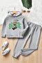 Boy/Girl Rabbit Printed Tracksuit Set