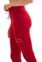 White Line Detailed Flexible and Recovery-Friendly Sweatpants Sports Leggings Red - 4