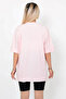 Half Sleeve Pink T-shirt with Slit Hem Detail - 3
