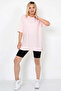 Half Sleeve Pink T-shirt with Slit Hem Detail