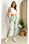 Women's Green Tie-Dyed Sweatpants with Stitching Detail and Pockets and Elastic Cuffs - 2