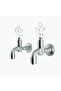 Hamam Stone Double Bubbler Chrome Silver Brass Decorative Kurna Hamam Ottoman Faucet (2 Faucets 1 Hamam Stone) - 2