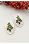Hand Embroidered Pine Tree Niche Hair Accessory Hairpin No: 1 - 4