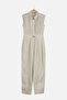 Stone Shirt Collar Sleeveless Gabardine Woven Jumpsuit TWOSS21TU0233 - 10
