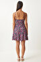 Women's Pink Green Print Strap Textured Knitted Dress Fn03193 - 5