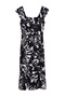 White Floral Print Square Neck A-Line Viscose Midi Woven Dress Twoss20El3331 - 6