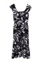 White Floral Print Square Neck A-Line Viscose Midi Woven Dress Twoss20El3331 - 7