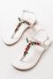 White Flip-Flop Women's Sandals with Stones, Stylish and Comfortable - 2