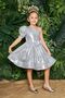 silver paillette girl's evening dress - 2