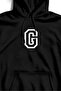 Unisex Black Letter G Printed Kangaroo Pocket Hooded 3 Thread 100% Cotton Sweatshirt - 2